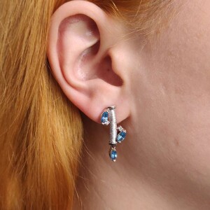 Brincos Ouro Branco, Topázios E Diamantes