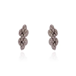 Brincos Ouro Branco e Diamantes