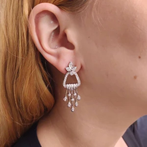 Brincos Ouro Brando E Diamantes