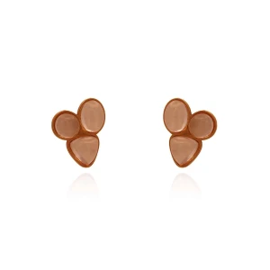 Brincos Ouro Rosé E Quartzos