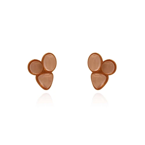 Brincos Ouro Rosé E Quartzos