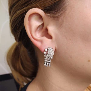 Brincos Platina E Diamantes