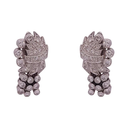 Brincos Platina E Diamantes