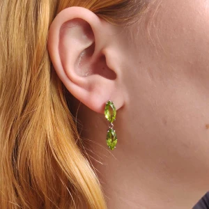 Brincos Platina E Peridotos