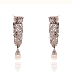 Brincos Platina, Pérolas E Diamantes