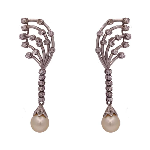 Brincos Platina, Pérolas E Diamantes
