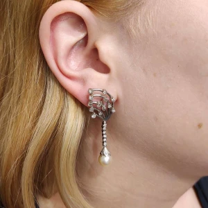 Brincos Platina, Pérolas E Diamantes