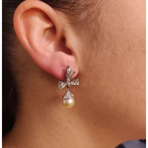 Brincos Platina, Pérolas E Diamantes