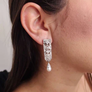 Brincos Platina, Pérolas E Diamantes