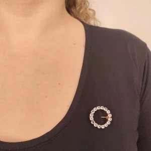 Broche Ouro 18K E Águas Marinhas