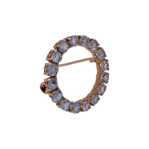 Broche Ouro 18K E Águas Marinhas