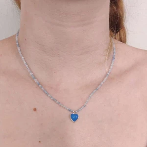 Colar Águas Marinhas, Ágata E Detalhes Em Ouro 18K