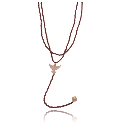 Colar Granadas, Pérola, Madrepérola E Detalhes Em Ouro 18K