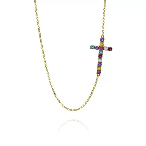 Colar Ouro 18K E Pedras Brasileiras