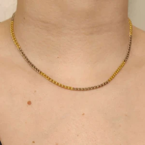 Colar Ouro 18K Duas Cores