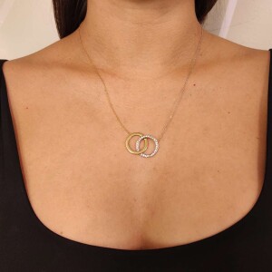 Colar Ouro 18K Duas Cores E Diamantes
