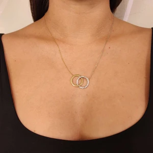 Colar Ouro 18K Duas Cores E Diamantes