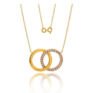 Colar Ouro 18K Duas Cores E Diamantes