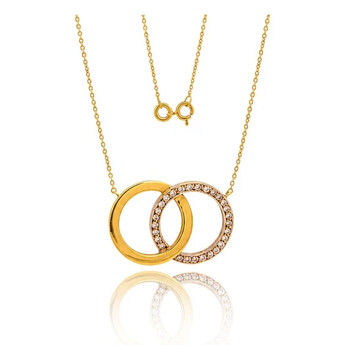 Colar Ouro 18K Duas Cores E Diamantes