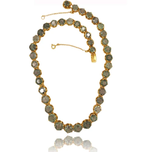 Colar Ouro 18K E Águas Marinhas