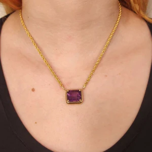 Colar Ouro 18K E Ametista