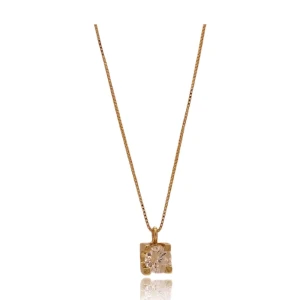 Colar Ouro 18K E Diamante Solitário