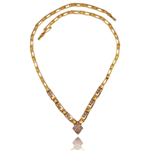 Colar Ouro 18K E Diamantes