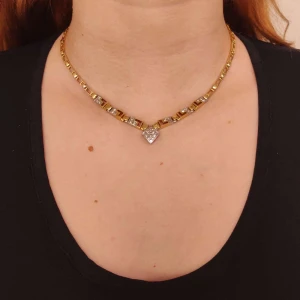 Colar Ouro 18K E Diamantes
