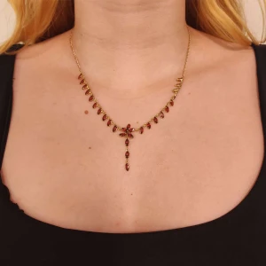 Colar Ouro 18K E Granadas Colar Ouro 18K E Granadas