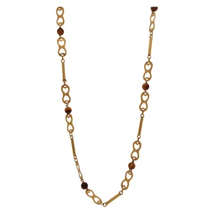 Colar Ouro 18K E Olhos De Tigre