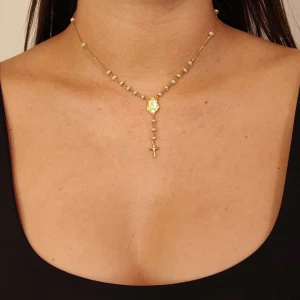 Colar Ouro 18K E Pérolas