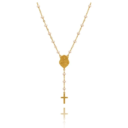 Colar Ouro 18K E Pérolas