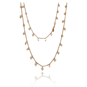 Colar Ouro 18K E Pérolas Monte Carlo