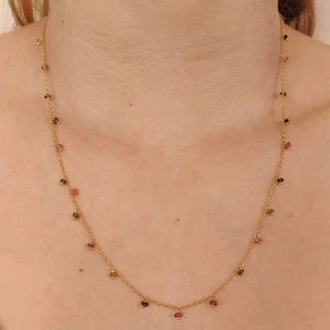 Colar Ouro 18K E Turmalinas