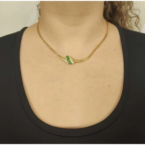 Colar Ouro 18K, Esmeraldas E Diamantes