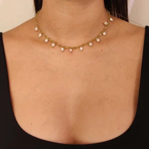 Colar Ouro 18K, Peridotos E Pérolas