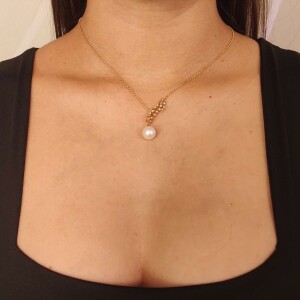 Colar Ouro 18K, Pérola E Cristáis