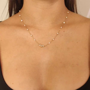Colar Ouro 18K, Pérolas E Topázios