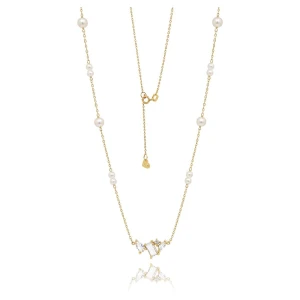 Colar Ouro 18K, Pérolas E Topázios