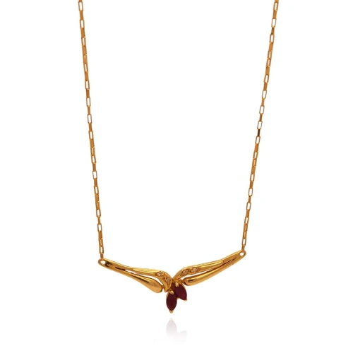 Colar Ouro 18K Rubis E Diamantes