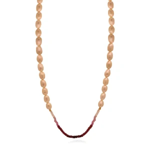 Colar Ouro 18K, Rubis E Pérolas