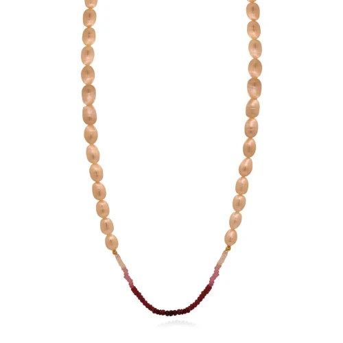 Colar Ouro 18K, Rubis E Pérolas