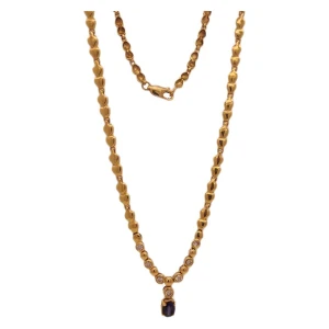 Colar Ouro 18K, Safira E Diamantes Colar Ouro 18K, Safira E Diamantes