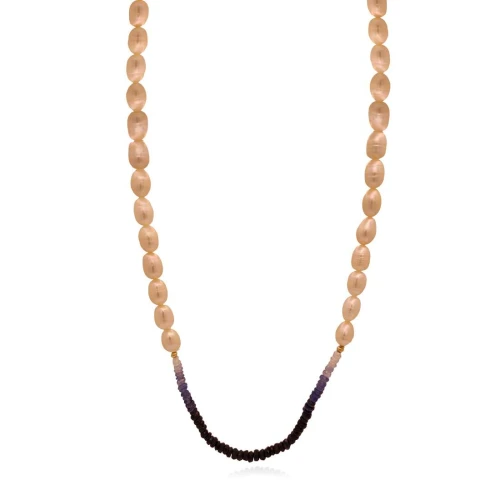 Colar Ouro 18K, Sáfiras E Pérolas