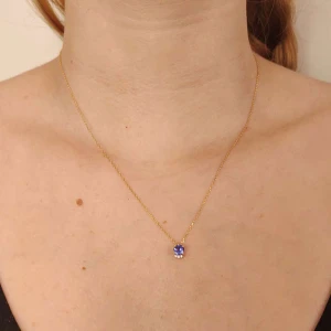 Colar Ouro 18K, Tanzanita E Diamantes