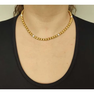 Colar Ouro 18K e Pérolas