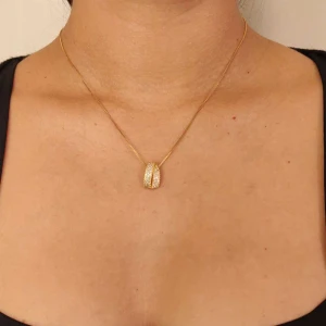 Colar Ouro 18k E Diamantes