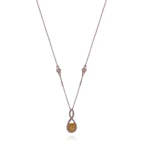 Colar Ouro Branco 18K e Diamantes