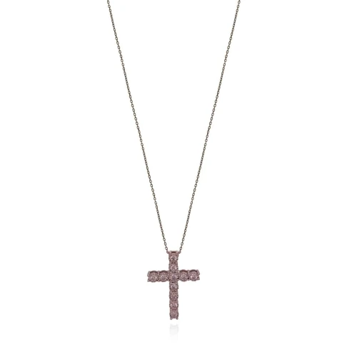 Colar Ouro Branco 18k E Diamantes