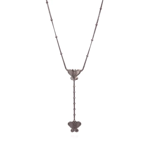 Colar Ouro Branco E Diamantes
